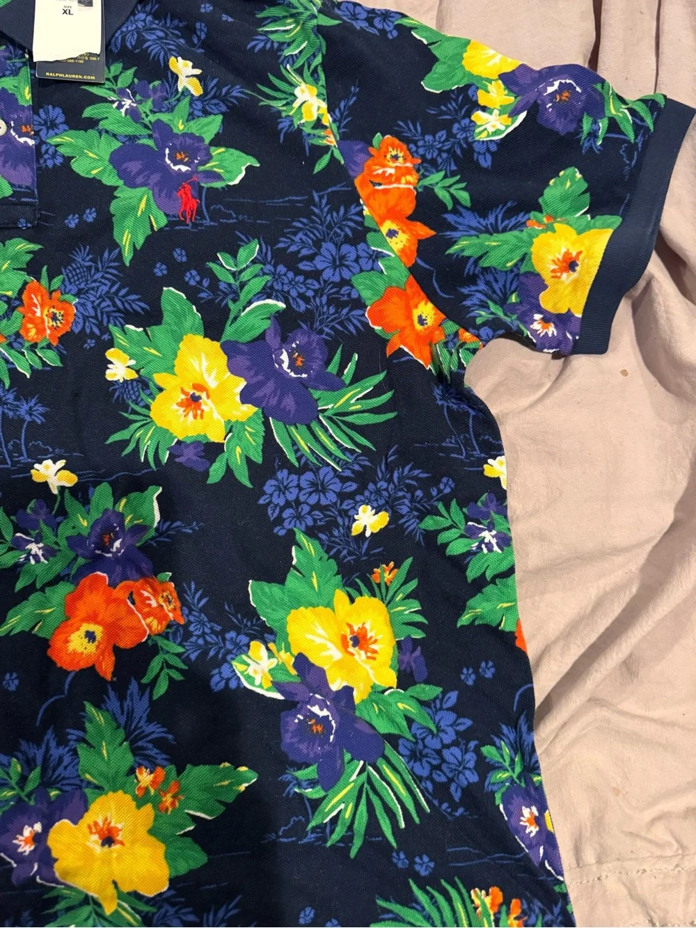 Polo by Ralph Lauren Navy Floral Hawaiian Polo